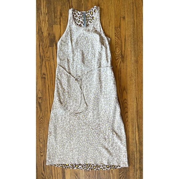 Raquel Allerga Silk Anais Leopard Print Pocket Midi Dress Women's Size 0 - Picture 3 of 11